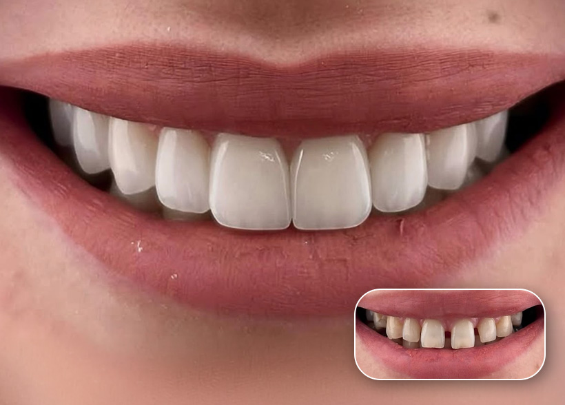 Before and after dental treatment result at a Dental Tourist partner clinic in Albania